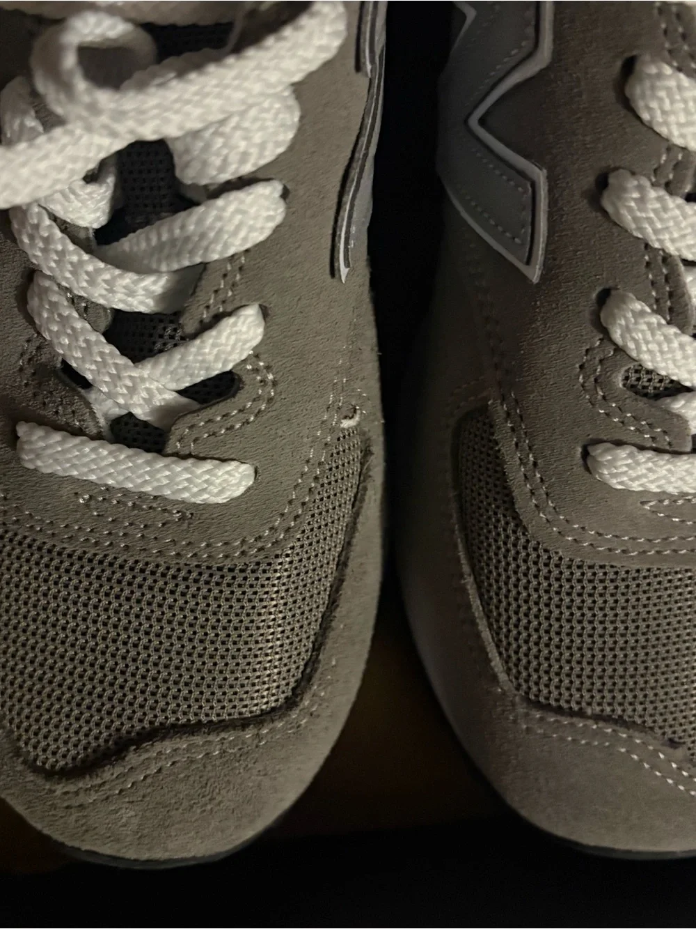 New Balance Taupe and Light Gray Suede Mesh Sneaker